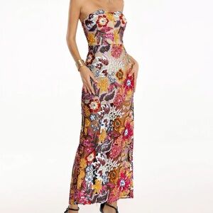 Bella Barnett Satu Floral Glitter Maxi Dress